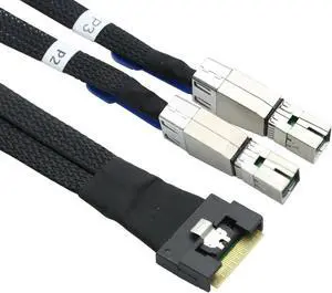 Generic for PCIe Slimline SFF-8654 8I to 2 SAS HD 8644 Adapter Cable for Server Internal Wiring Bundle with Full Coverage Angled Con tor, 6924022989775 Generic for PCIe Slimline SFF-8654 8I to 2 SAS HD 8644 Adapter Cable for Server Internal Wiring Bundle with Full Coverage Angled Con tor, 6924022989775