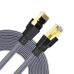 Nylon Braided Cat8 Ethernet Cable 40Gbps 2000MHz High-Speed RJ45 Network Cord for PS5 Laptops Routers Low(Cat 8-Round Blue,25M) Nylon Braided Cat8 Ethernet Cable 40Gbps 2000MHz High-Speed RJ45 Network Cord for PS5 Laptops Routers Low(Cat 8-Round Blue,25M)