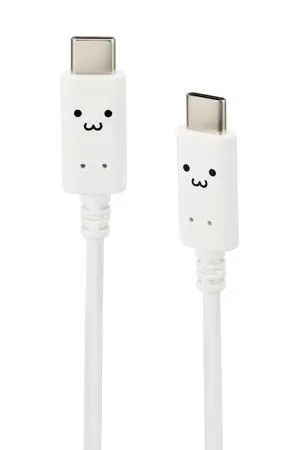 Elecom MPA-CCF20WF USB-C & USB-C Cable, 60 W, 20 V, 3 A, 2 m, USB PD Compatible, Shiro-chan (White x Black) (iPhone 16 Series Verified Compatible) Elecom MPA-CCF20WF USB-C & USB-C Cable, 60 W, 20 V, 3 A, 2 m, USB PD Compatible, Shiro-chan (White x Black) (iPhone 16 Series Verified Compatible)