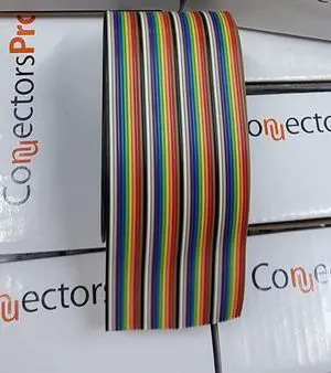 Pc Accessories - Connectors Pro IDC 40P 50 Feet Rainbow Color Flat Ribbon Cable 50' for 2.54mm 0.1" Pitch 40 Pins Connectors (40P-50FT) Pc Accessories - Connectors Pro IDC 40P 50 Feet Rainbow Color Flat Ribbon Cable 50' for 2.54mm 0.1" Pitch 40 Pins Connectors (40P-50FT)