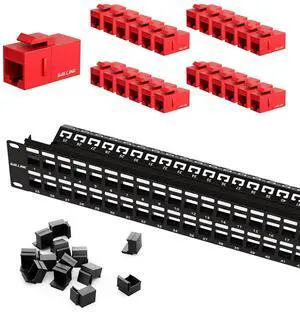 iwillink RJ45 Cat6 Keystone Coupler 25-Pack and 48 Port Blank Keystone Patch Panel with (24-Pack) Blank Keystone Jack Inserts iwillink RJ45 Cat6 Keystone Coupler 25-Pack and 48 Port Blank Keystone Patch Panel with (24-Pack) Blank Keystone Jack Inserts