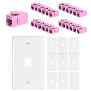 iwillink RJ45 Cat6 Keystone Coupler 25-Pack and 1 Port Keystone Jack Wall Plate 10-Pack iwillink RJ45 Cat6 Keystone Coupler 25-Pack and 1 Port Keystone Jack Wall Plate 10-Pack