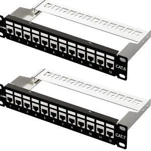 iwillink 12 Port RJ45 Through Coupler Cat6 Patch Panel STP Shielded and Cat7 Shielded Patch Panel iwillink 12 Port RJ45 Through Coupler Cat6 Patch Panel STP Shielded and Cat7 Shielded Patch Panel
