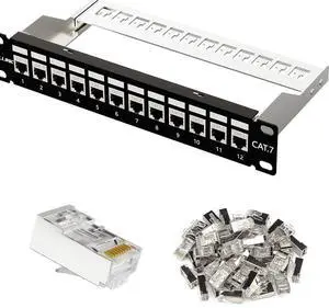 iwillink 12 Port RJ45 Through Coupler Cat7 Patch Panel STP Shielded and Cat6 Pass Through Connectors iwillink 12 Port RJ45 Through Coupler Cat7 Patch Panel STP Shielded and Cat6 Pass Through Connectors