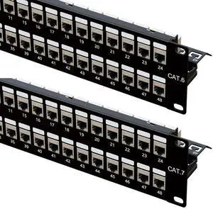 iwillink 48 Port RJ45 Through Coupler 2U Cat6 Shielded Patch Panel and 48 Port RJ45 Through Coupler 2U Cat7 Patch Panel iwillink 48 Port RJ45 Through Coupler 2U Cat6 Shielded Patch Panel and 48 Port RJ45 Through Coupler 2U Cat7 Patch Panel