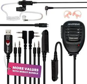 MIRKIT 7 in 1 FTDI USB Programming Cable & Baofeng Accessories Set with Mic & Acoustic Tube Earpiece MIRKIT 7 in 1 FTDI USB Programming Cable & Baofeng Accessories Set with Mic & Acoustic Tube Earpiece