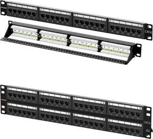 FGB 1U 24 Port Patch Panel and 2U 48 Port Cat6 Patch Panel FGB 1U 24 Port Patch Panel and 2U 48 Port Cat6 Patch Panel