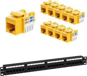 iwillink Cat6 Keystone Jack RJ45 Keystone Jack 10-Pack and 24 Ports Cat6 / Rj45 Patch Panel iwillink Cat6 Keystone Jack RJ45 Keystone Jack 10-Pack and 24 Ports Cat6 / Rj45 Patch Panel