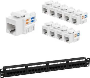 iwillink Cat6 Keystone Jack RJ45 Keystone Jack 10-Pack and 24 Ports Cat6 / Rj45 Patch Panel iwillink Cat6 Keystone Jack RJ45 Keystone Jack 10-Pack and 24 Ports Cat6 / Rj45 Patch Panel