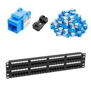 iwillink Cat6 Keystone Jack RJ45 Keystone Jack 50-Pack and Keystone Punch-Down Stand and 48 Ports Cat6 / Rj45 Patch Panel iwillink Cat6 Keystone Jack RJ45 Keystone Jack 50-Pack and Keystone Punch-Down Stand and 48 Ports Cat6 / Rj45 Patch Panel