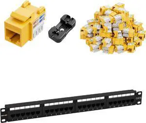 iwillink Cat6 Keystone Jack RJ45 Keystone Jack 50-Pack and 24 Ports Cat6 / Rj45 Patch Panel iwillink Cat6 Keystone Jack RJ45 Keystone Jack 50-Pack and 24 Ports Cat6 / Rj45 Patch Panel