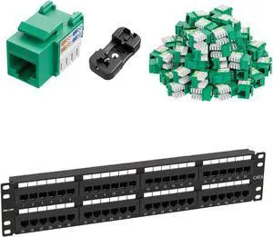 iwillink Cat6 Keystone Jack RJ45 Keystone Jack 50-Pack and Keystone Punch-Down Stand and 48 Ports Cat6 / Rj45 Patch Panel iwillink Cat6 Keystone Jack RJ45 Keystone Jack 50-Pack and Keystone Punch-Down Stand and 48 Ports Cat6 / Rj45 Patch Panel