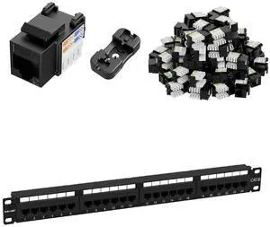 iwillink Cat6 Keystone Jack RJ45 Keystone Jack 50-Pack and 24 Ports Cat6 / Rj45 Patch Panel iwillink Cat6 Keystone Jack RJ45 Keystone Jack 50-Pack and 24 Ports Cat6 / Rj45 Patch Panel