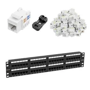iwillink Cat6 Keystone Jack RJ45 Keystone Jack 50-Pack and Keystone Punch-Down Stand and 48 Ports Cat6 / Rj45 Patch Panel iwillink Cat6 Keystone Jack RJ45 Keystone Jack 50-Pack and Keystone Punch-Down Stand and 48 Ports Cat6 / Rj45 Patch Panel