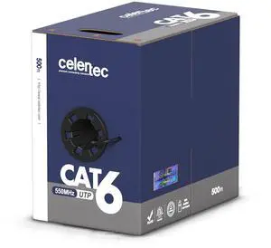 celertec Cat6 Plenum Cable, 500ft, UTP(Unshielded Twisted Pair), 23AWG Solid Bare Copper, 550MHz, UL Listed &CMP Rated, Bulk Ethernet Cable-Black celertec Cat6 Plenum Cable, 500ft, UTP(Unshielded Twisted Pair), 23AWG Solid Bare Copper, 550MHz, UL Listed &CMP Rated, Bulk Ethernet Cable-Black
