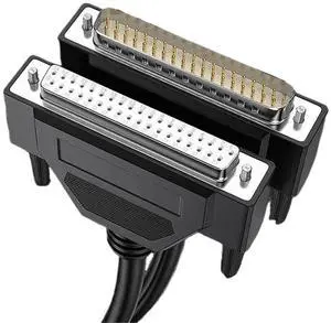 DB37 Extension Cable Programmer Data Line Connector Male to Male to Female Industrial 37Pin Pure Copper Dual Shield Cord(Metal-MF,2 Meters) DB37 Extension Cable Programmer Data Line Connector Male to Male to Female Industrial 37Pin Pure Copper Dual Shield Cord(Metal-MF,2 Meters)