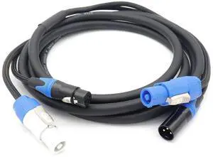 1-5 Meter Mobile DJ AC Power and DMX 3-Pin XLR Combination Cable, PowerCON in/Out Audio Signal Control Line(3 Meter) 1-5 Meter Mobile DJ AC Power and DMX 3-Pin XLR Combination Cable, PowerCON in/Out Audio Signal Control Line(3 Meter)