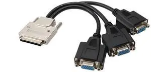 VHDCI Breakout Cable&Adapter-VHDCI(SCSI 68Pin) M to 3-Port VGA Female Splitter Breakout Cable for NVIDIA and VisionTek Graphics Cards VHDCI Breakout Cable&Adapter-VHDCI(SCSI 68Pin) M to 3-Port VGA Female Splitter Breakout Cable for NVIDIA and VisionTek Graphics Cards