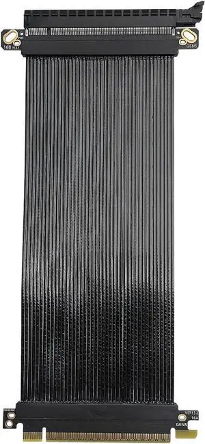 pieceIE 5.0 X16 Risers Cable Flexible GPU Extension Adapters for Enhances Airflows &Performances 180°Parallel Direction pieceIE 5.0 X16 Risers Cable Flexible GPU Extension Adapters for Enhances Airflows &Performances 180°Parallel Direction