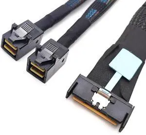 Highly Speed 8i 74PSlimline to 2SFF-8643 PCIE5.0 Data Cable for Servers and Workstations, 80cm/31.5inch Highly Speed 8i 74PSlimline to 2SFF-8643 PCIE5.0 Data Cable for Servers and Workstations, 80cm/31.5inch