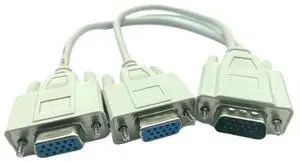 Male to 2 Two HDB15 Female Splitter Adapter Extension Cable w/core Splitter Adaptor Connector Converter(Ordinary Paragraph) Male to 2 Two HDB15 Female Splitter Adapter Extension Cable w/core Splitter Adaptor Connector Converter(Ordinary Paragraph)
