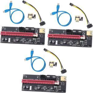 Mobestech 3sets Pcie Riser Card to Adapter for Graphics Cards Connectors High-Speed Pci Extension Cable Compatible Systems and Stable Design Mobestech 3sets Pcie Riser Card to Adapter for Graphics Cards Connectors High-Speed Pci Extension Cable Compatible Systems and Stable Design