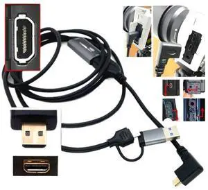 2in1 USB to MI NI HDMI-Compatible Video Capture Card Live Streaming Cable(2m Micro 2) 2in1 USB to MI NI HDMI-Compatible Video Capture Card Live Streaming Cable(2m Micro 2)