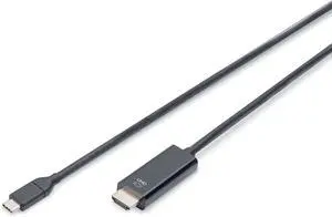 Digitus USB Type-C Adapter Cable, Type C to HDMI A M/5.0m, 4K/60Hz, 18GB, CE, sw, Gold Digitus USB Type-C Adapter Cable, Type C to HDMI A M/5.0m, 4K/60Hz, 18GB, CE, sw, Gold