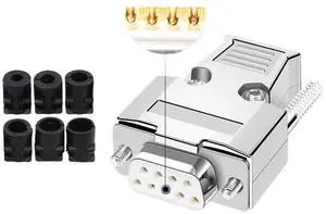 DB9 Serial Plug Connector 2 Rows Gold-Plated 9 Pin RS232 Connector Male Female DB 9 COM PLC Serial Adapter with Metal Shell(Female) DB9 Serial Plug Connector 2 Rows Gold-Plated 9 Pin RS232 Connector Male Female DB 9 COM PLC Serial Adapter with Metal Shell(Female)