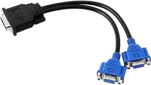 2 VGA Female Splitter Adapter Cable, DMS-59 Male to Dual 15 Pin 2 VGA Female Splitter Adapter Cable, DMS-59 Male to Dual 15 Pin