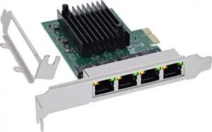 Inline Quad Gigabit Network Card 4X RJ45 1Gb/s PCIe x1 with Low Profile Bracket 51127B Inline Quad Gigabit Network Card 4X RJ45 1Gb/s PCIe x1 with Low Profile Bracket 51127B