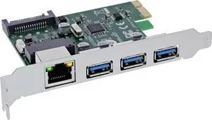 InLine® Gigabit and USB 3.2 Gen.1 Network Combo Card, 1 x RJ45, 3 x USB-A, PCIe x1, 51125R InLine® Gigabit and USB 3.2 Gen.1 Network Combo Card, 1 x RJ45, 3 x USB-A, PCIe x1, 51125R