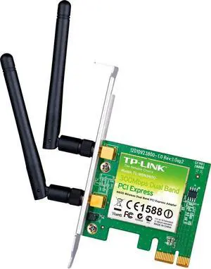 TP-Link Dual Band Wireless N600 2.4GHz 300Mbps/5Ghz 300Mbps, IEEE 802.1a/b/g/n, WEP, WPA/WPA2 PCI Express Adapter (TL-WDN3800) TP-Link Dual Band Wireless N600 2.4GHz 300Mbps/5Ghz 300Mbps, IEEE 802.1a/b/g/n, WEP, WPA/WPA2 PCI Express Adapter (TL-WDN3800)