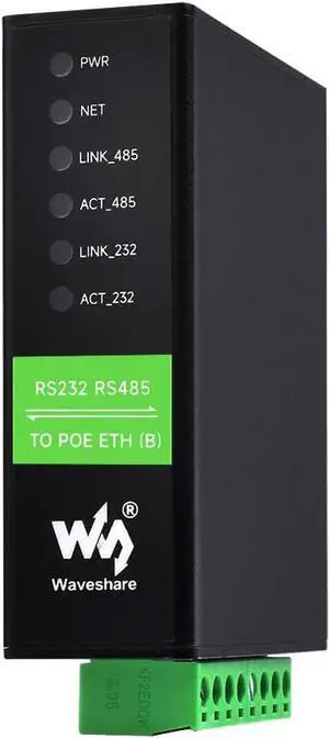 Waveshare RS232 RS485 to RJ45 Ethernet Serial Server, RS232 and RS485 Dual Channels Independent Operation, Dual Ethernet Ports, PoE Network Port Waveshare RS232 RS485 to RJ45 Ethernet Serial Server, RS232 and RS485 Dual Channels Independent Operation, Dual Ethernet Ports, PoE Network Port