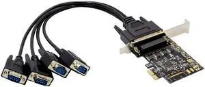 X-MEDIA XM-PEX-4S PCI-E 4-Port DB9 Serial/RS232 PCI Express (PCIe x1) Controller Card with Break-Out Cable | ASIX AX99100 Chipset | 16C450/16C550/16C650/16C750/16C950 UART X-MEDIA XM-PEX-4S PCI-E 4-Port DB9 Serial/RS232 PCI Express (PCIe x1) Controller Card with Break-Out Cable | ASIX AX99100 Chipset | 16C450/16C550/16C650/16C750/16C950 UART