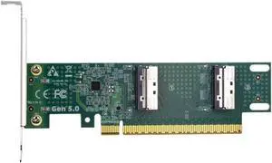 Xiwai 16x PCIE5.0 PCI-Express to Dual MCIO 8i SFF-TA-1016 VROC Mini Cool Edge IO Virtual RAID Adapter for Mainboard SSD Graphics Card Xiwai 16x PCIE5.0 PCI-Express to Dual MCIO 8i SFF-TA-1016 VROC Mini Cool Edge IO Virtual RAID Adapter for Mainboard SSD Graphics Card