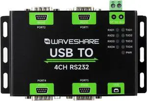waveshare Industrial Isolated USB to 4CH RS232 Converter (DB9 Male Interface), Adopts Original FT4232HL Chip, Features High-Speed&Stable Communication, Compatible with Mac/Linux/Android/Windows, etc waveshare Industrial Isolated USB to 4CH RS232 Converter (DB9 Male Interface), Adopts Original FT4232HL Chip, Features High-Speed&Stable Communication, Compatible with Mac/Linux/Android/Windows, etc
