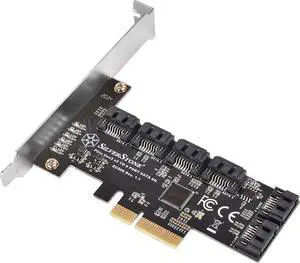 SilverStone Technology ECS06, 6 Ports SATA Gen3 (6Gbps) Non-RAID PCI Express Gen3 x2 Card, SST-ECS06 SilverStone Technology ECS06, 6 Ports SATA Gen3 (6Gbps) Non-RAID PCI Express Gen3 x2 Card, SST-ECS06