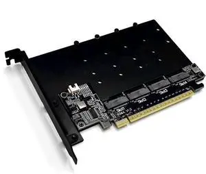 JMT ADT-R34A PCIe5.0 x16 to 4-Port M.2 NVMe Hard Disk Split Card 4x128Gbps 1 to 4 Expansion Adapter Compatible with Gen3 Gen4 Gen5 (R34A) JMT ADT-R34A PCIe5.0 x16 to 4-Port M.2 NVMe Hard Disk Split Card 4x128Gbps 1 to 4 Expansion Adapter Compatible with Gen3 Gen4 Gen5 (R34A)