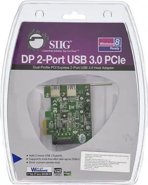 Siig JU-P20612-S1 DP 2 Port USB 3.0 PCIe Siig JU-P20612-S1 DP 2 Port USB 3.0 PCIe