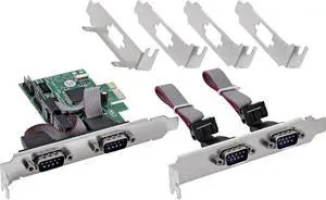 Inline PCIe Serial Card, 4 Port RS-232 Interface, D-Sub 9, CH384L, Low Profile Brackets, UART Interface, High Data Rate, 76619E Inline PCIe Serial Card, 4 Port RS-232 Interface, D-Sub 9, CH384L, Low Profile Brackets, UART Interface, High Data Rate, 76619E