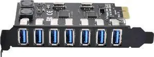 PCIe to USB 3.0 Card, 7-Port Internal Expansion Adapter for Desktop PC, Up to 5Gbps, No External Power Required PCIe to USB 3.0 Card, 7-Port Internal Expansion Adapter for Desktop PC, Up to 5Gbps, No External Power Required