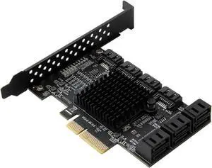 LALAFINA 10-Port Serial Ata 3.0 Expansion Card Pci-e X4 Controller Adapter with Fast Transmission Rate and Low Heat Productivity for Hard Drive and Workstation Use LALAFINA 10-Port Serial Ata 3.0 Expansion Card Pci-e X4 Controller Adapter with Fast Transmission Rate and Low Heat Productivity for Hard Drive and Workstation Use