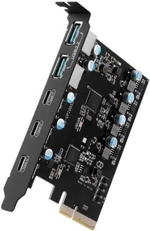 JMT Expansion Card with 5 Ports Type-A Dual USB C PCI-e USB 3.2/3.1/2.0 Super-Speed USB3.2 Gen 2x1 Adapter Card for Desktop 10Gbps (3*USBC 2*USB3.2) JMT Expansion Card with 5 Ports Type-A Dual USB C PCI-e USB 3.2/3.1/2.0 Super-Speed USB3.2 Gen 2x1 Adapter Card for Desktop 10Gbps (3*USBC 2*USB3.2)