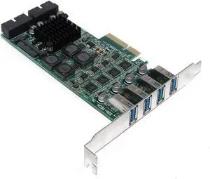 JMT USB 3.0 PCI-E Express PC Add on Card External 4 Ports 5Gbps USB3.0 & Internal 2X 19 Pin Slots 4 Channels 8X USB 3.0 Expansion Adapter JMT USB 3.0 PCI-E Express PC Add on Card External 4 Ports 5Gbps USB3.0 & Internal 2X 19 Pin Slots 4 Channels 8X USB 3.0 Expansion Adapter