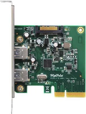 HighPoint RocketU 1322A 2-Port USB 3.1 PCIe 2.0 Host Adapter HighPoint RocketU 1322A 2-Port USB 3.1 PCIe 2.0 Host Adapter