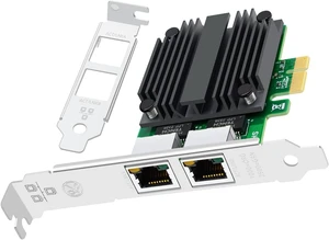 Network Card with I225-V Chip Dual Ports,2.5G PCIE X1 Network Adapter LAN NIC Card 2 RJ45 Ports Ethernet Adapter for Server,Support Windows 11/10 Windows Server 2022 Network Card with I225-V Chip Dual Ports,2.5G PCIE X1 Network Adapter LAN NIC Card 2 RJ45 Ports Ethernet Adapter for Server,Support Windows 11/10 Windows Server 2022
