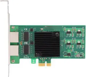Gigabit Ethernet Network Card PCI Express X1, Dual Port RJ45 with 82574L Chipset, 10/100/1000Mbps Adapter for Stable Performance, Supports PXE DPDK ISCSI Jumbo Frames for Desktop Gigabit Ethernet Network Card PCI Express X1, Dual Port RJ45 with 82574L Chipset, 10/100/1000Mbps Adapter for Stable Performance, Supports PXE DPDK ISCSI Jumbo Frames for Desktop