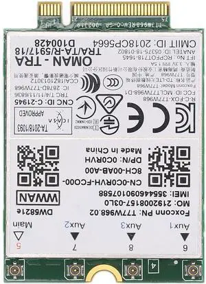 DW5821E 3G 4G 5G LAN Card High Speed Wireless Net Card with GLONASS Galileo Positioning for Laptops PCI Express M.2 DW5821E 3G 4G 5G LAN Card High Speed Wireless Net Card with GLONASS Galileo Positioning for Laptops PCI Express M.2