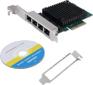 PCIE X4 2.5G Gigabit Network Card RTL8125B 4 Port Ethernet Network Card Desktop Server Network Card, green, 500251832 PCIE X4 2.5G Gigabit Network Card RTL8125B 4 Port Ethernet Network Card Desktop Server Network Card, green, 500251832